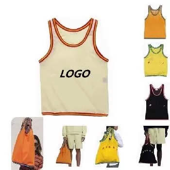 Customized Men Mesh Basketball Jersey Shaped Shopping Bag