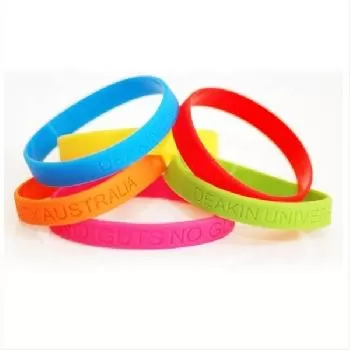 Custom Silicone Wristbands With Two Color Logo Debossed